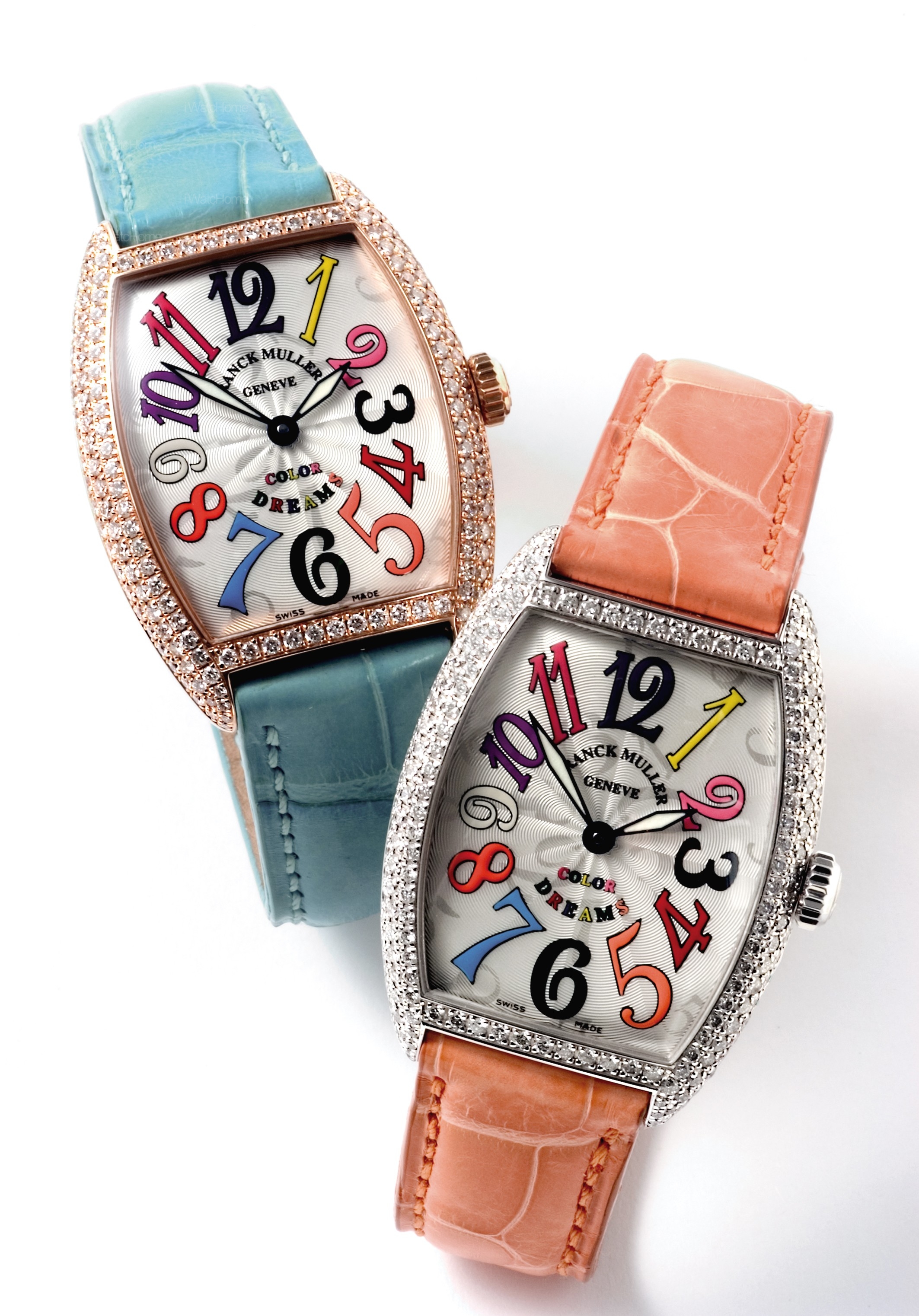 Color Dreams玫瑰金腕錶(圖左)